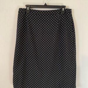 Who What Wear Polka Dot Black Skirt